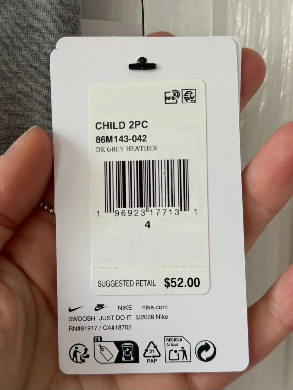 Nike Grey T-Shirt and Short set- Kids